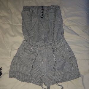 Strapless Striped Romper